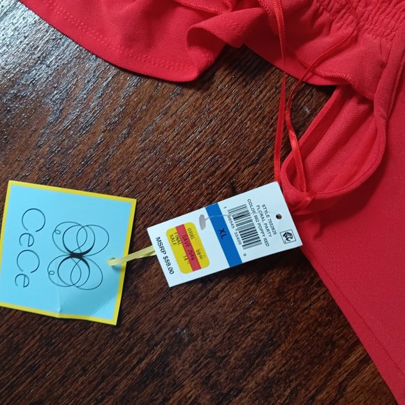 Ce Ce Red Sleeveless Blouse Size W XL - Picture 3 of 4
